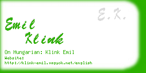 emil klink business card
